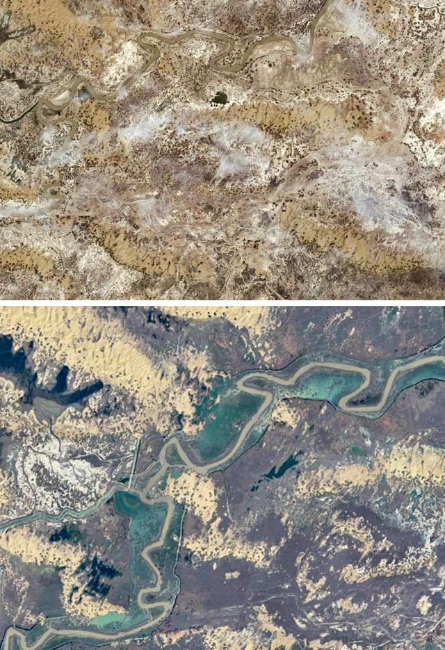 潮涌新疆70年 沙海新绿：生态输水造沙漠“绿色长廊”(图3)